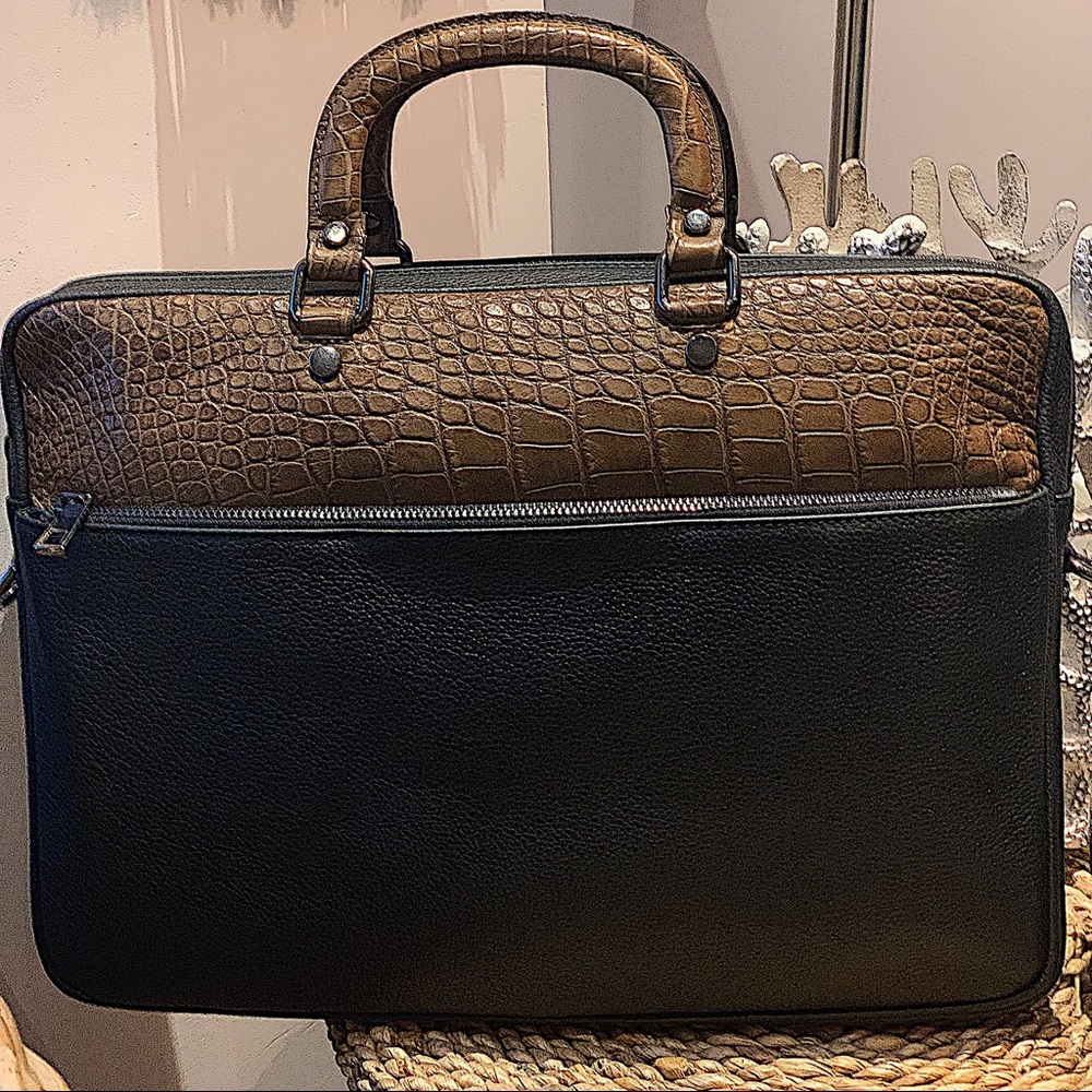 Crocodile Laptop Satchel Briefcase